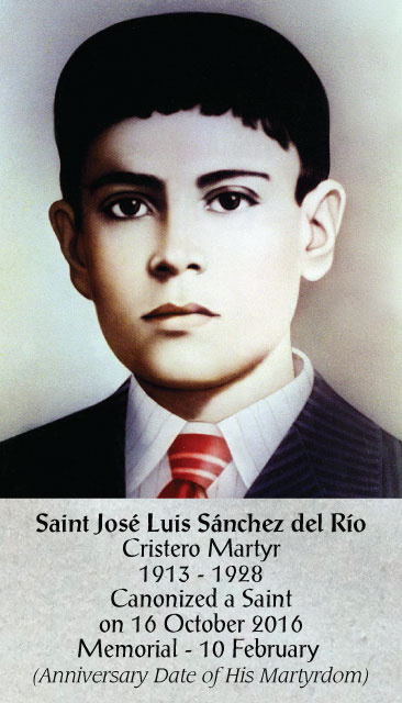 Saint Jose Luis Sanchez del Rio Prayer Card